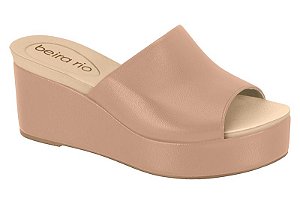 Tamanco Beira Rio Salto Meia Pata Calce Facil Nude