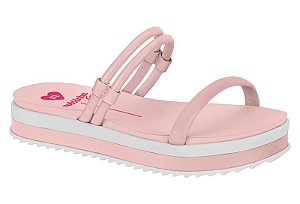 Sandalia Molekinha Flatform Com Tiras Calce Facil Rosa