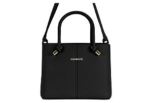 Bolsa Moleca Alça Ajustavel Com Detalhes Dourados Preto