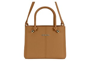 Bolsa Moleca Alça Ajustavel Com Detalhes Dourados Camel