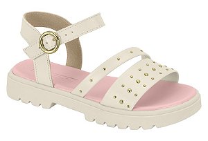 Sandalia Infantil Molekinha Strass Fivela  Branco Off