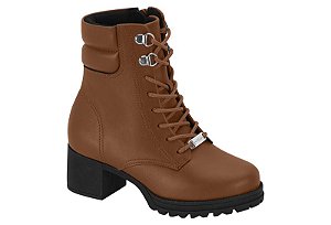 Bota Molekinha Coturno Cano Alto Cadarço Canela