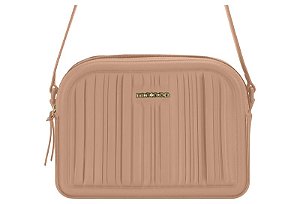 Bolsa Moleca Com Detalhe Em Alto Relevo Com Dois Fechos Nude