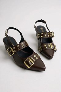 Sapatilha Feminino Addan Com Bico Fino Casual   Cafe