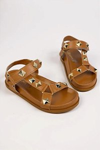 Papete Addan Taxas Pirâmide E Ajuste Velcro Caramelo