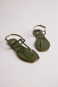 Sandália Rasteira Anna Flor Com Design Minimalista E Conforto Exclusivo Sonora Verniz