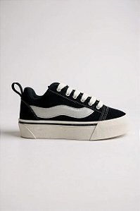 Tênis Feminino Casual Energy Preto e Branco com Solado Plataforma