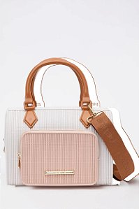 Bolsa Petite Jolie Com Alça Larga Removível E Design Texturizado  White
