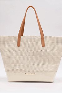 Bolsa Petite Jolie Feminina Bege Com Alças Caramelo, Ideal Para O Dia A Dia  White