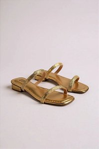 Tamanco Littz Com Tiras Finas, Design Elegante E Salto Baixo Para Conforto Diário  Cobre