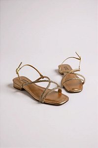 Sandália Littz Feminina Com Tiras Finas E Salto Baixo Confortável  Cobre