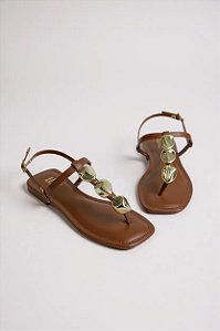 Sandália Rasteira Littz Com Detalhes Metalizados Conforto E Estilo  Emperador