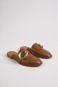 Mule Feminino Vizzano Bico Redondo Com Adorno  Marrom