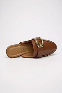 Mule Feminino Vizzano Bico Redondo Com Adorno  Marrom