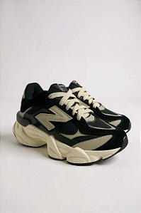 Tênis Casual Chunky Com Solado Alto Preto/Bege