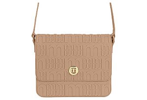 Bolsa Feminina Moleca Trasversal E Fecho Metálico Nude