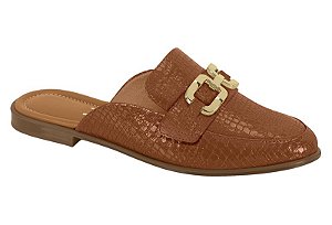 Mule Feminino Vizzano Bico Redondo Com Adorno Marrom