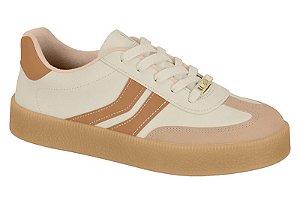 Tênis Vizzano Casual Feminino Com Detalhes Laterais Branco Off