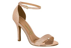 Sandalia Vizzano Feminina Salto Fino E Com Tira Delicada Ouro Rosado
