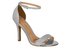 Sandalia Vizzano Feminina Salto Fino E Com Tira Delicada Prata