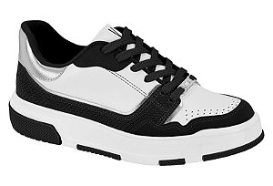 Tenis Vizzano Feminino Casual Urbano E Confortavel Branco/Preto
