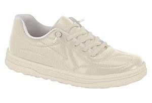 Tênis Beira Rio Casual Feminino Com Cadarço E Conforto Branco Off