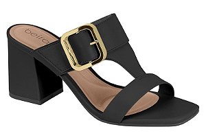 Tamanco Beira Rio Feminino Salto Bloco Com Fivela Preto