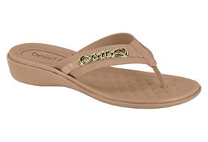 Tamanco Beira Rio Feminino Com Salto Baixo E Detalhe Metalizado Nude