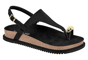 Sandália Flat Beira Rio Com Detalhe Metalizado Preto