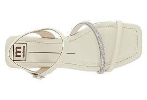 Sandália Rasteira Moleca Feminina Com Tiras Finas E Brilho Branco Off
