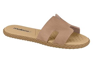 Sandalia Rasteira Feminina Com Design Moderno Nude