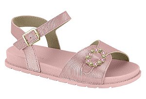 Sandália Infantil Molekinha Com Detalhe De Pedrarias Rosa