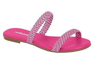 Sandalia Rasteira Infantil Molekinha Com Tiras De Strass  Pink