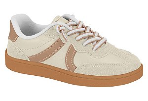 Tenis Casual Infantil Molekinha Com Listras Laterais  Branco Off