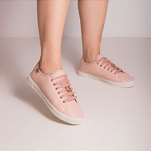 Tênis Casual Com Cadarço Detalhe De Estrela Rose