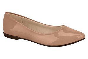 Sapatilha Moleca Bico Redondo Com Verniz Nude