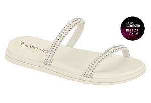 Papete Beira Rio Calce Facil Tira Com Strass Branco Off