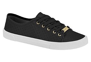 Tenis Moleca Casual Com Cadarço Preto
