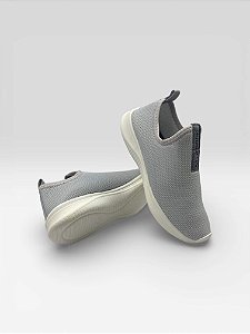 Tênis Meia Slip-On Feminino Conforto Urbano Cinza