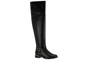 Bota Vizzano Over The Knee Feminina Com Fivela Decorativa E Salto Baixo Preto