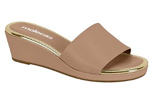 Tamanco Anabela Moleca Feminino Confortável Slide Nude