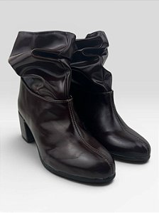 Bota Cano Curto Salto Bloco Confortável  Terra