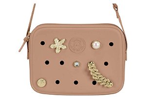 Bolsa Feminina Moleca Tiracolo Com Enfeites Personalizados E Desing Moderno Nude