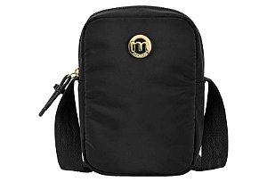 Bolsa Porta-Celular Moleca Com Alça Transversal Ajustável E Detalhe Metalizado Preto