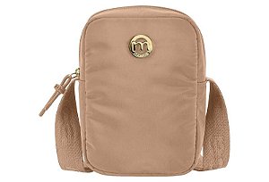 Bolsa Porta-Celular Moleca Com Alça Transversal Ajustável E Detalhe Metalizado Nude