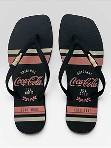 Chinelo Coca-Cola Shoes Ice Cold Estampado Preto/Preto #1