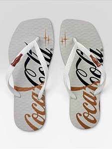Chinelo Coca-Cola Casual Estampado Branco/Branco #1