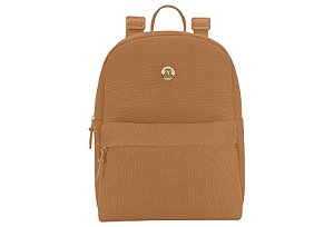 Mochila Feminina Moleca Casual Com Compartimento Frontal Camel