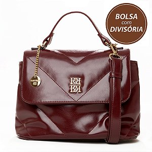 Bolsa Rafitthy De Mão Transversal Com Matelassê Geométrico E Detalhe Metalizado Bordo