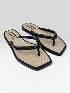 Feminino Littz Preto com Tiras em Pedrarias